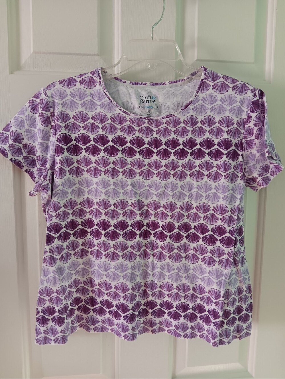 Purple Seashell Tee Croft & Barrow Size PL
